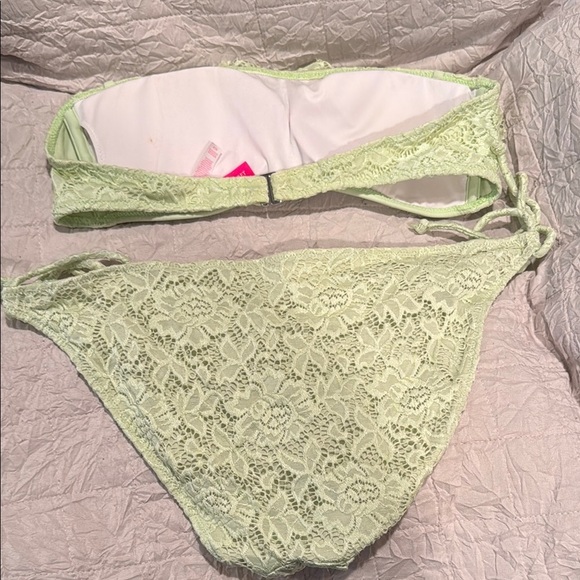 Victoria's Secret Green Lace Bikini Set - Picture 3 of 4